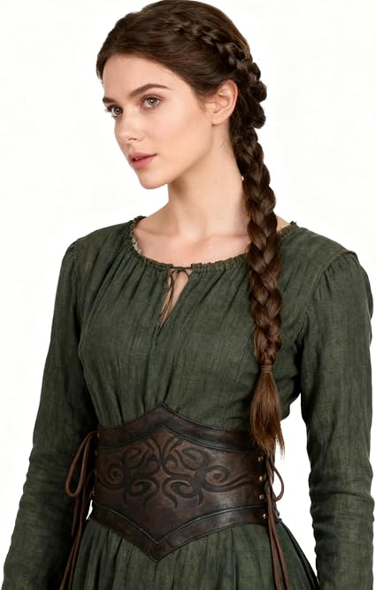 Medieval Lace-Up Corset Belt - Wide Renaissance Cinch Belt