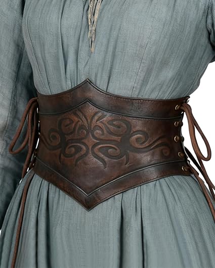 Medieval Lace-Up Corset Belt - Wide Renaissance Cinch Belt