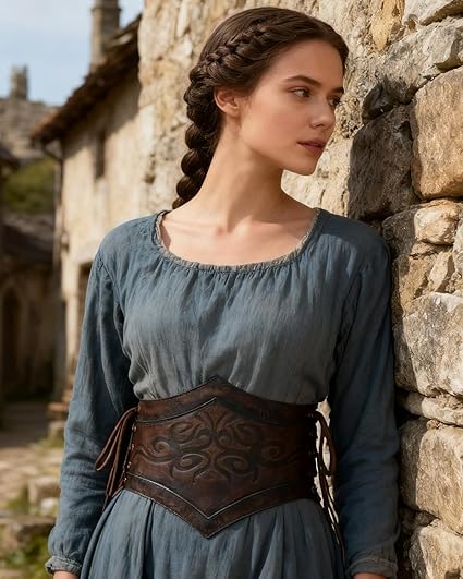 Medieval Lace-Up Corset Belt - Wide Renaissance Cinch Belt