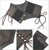 Medieval Lace-Up Corset Belt - Wide Renaissance Cinch Belt