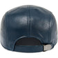 Genuine Leather Newsboy Cap with Curved Visor