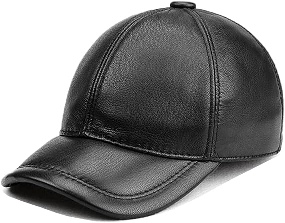 Lambskin Leather Baseball Cap for Winter & Outdoor