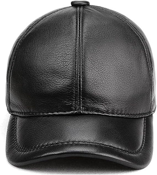 Lambskin Leather Baseball Cap for Winter & Outdoor