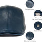 Genuine Leather Newsboy Cap with Curved Visor