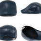 Genuine Leather Newsboy Cap with Curved Visor