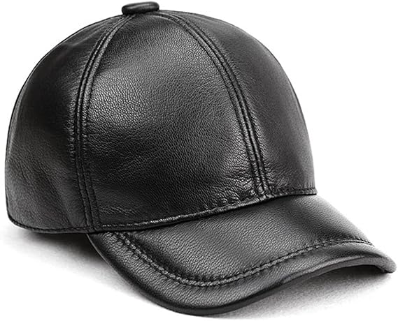 Lambskin Leather Baseball Cap for Winter & Outdoor