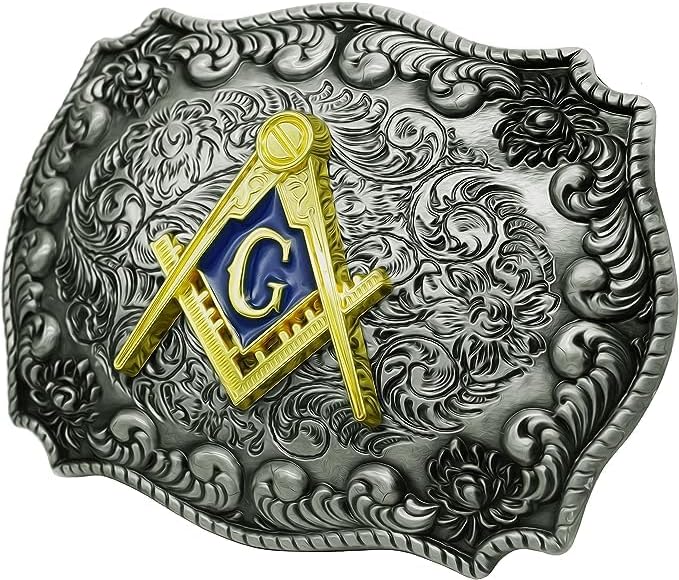 Large Gold Tone Fraternal Rodeo Western Belt Buckle