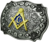 Large Gold Tone Fraternal Rodeo Western Belt Buckle