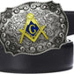 Large Gold Tone Fraternal Rodeo Western Belt Buckle