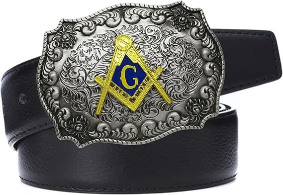 Large Gold Tone Fraternal Rodeo Western Belt Buckle
