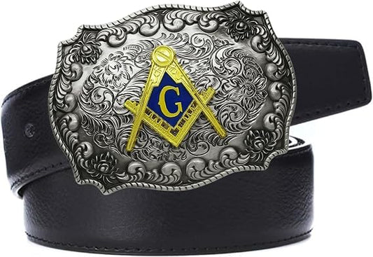 Large Gold Tone Fraternal Rodeo Western Belt Buckle