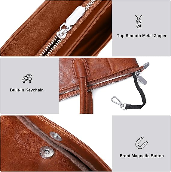 Large Vegan Leather Work Tote Bag - 23L