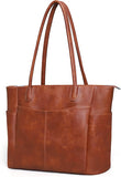 Large Vegan Leather Work Tote Bag - 23L