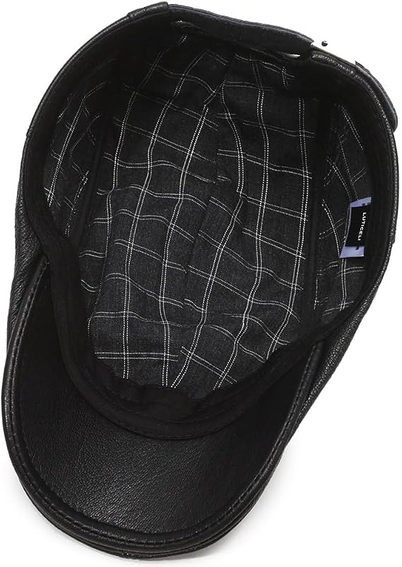 Lambskin Leather Newsboy Cap - Driving & Cabbie Hat
