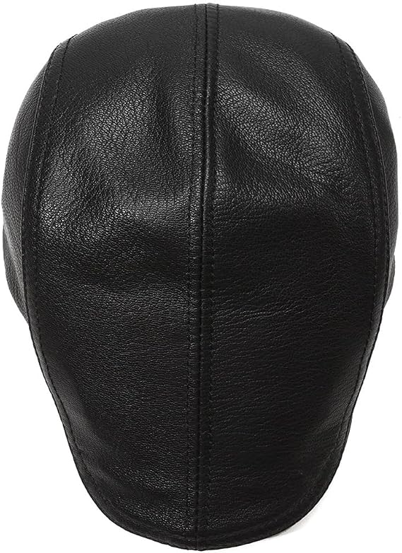 Lambskin Leather Newsboy Cap - Driving & Cabbie Hat