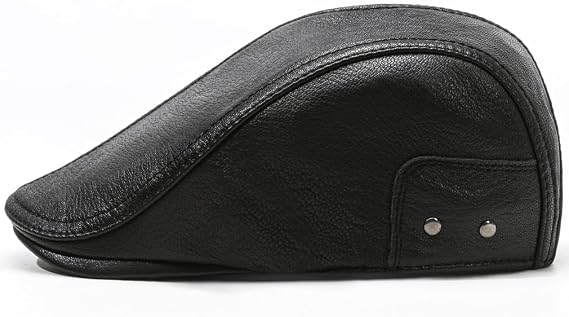 Lambskin Leather Newsboy Cap - Driving & Cabbie Hat
