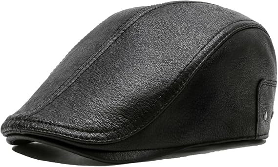 Lambskin Leather Newsboy Cap - Driving & Cabbie Hat