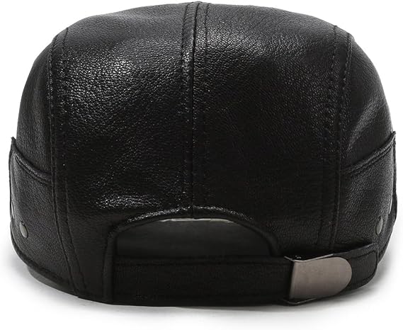 Lambskin Leather Newsboy Cap - Driving & Cabbie Hat