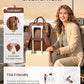 Leather Laptop Backpack for Women with USB Port - 15.6