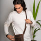 Men's Full Grain Leather Messenger Crossbody Bag