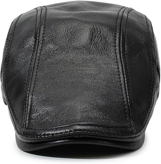 Lambskin Leather Newsboy Flat Cap - Gatsby Style