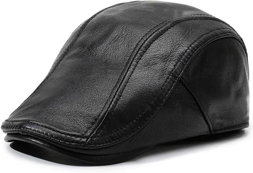 Lambskin Leather Newsboy Flat Cap - Gatsby Style