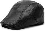 Lambskin Leather Newsboy Flat Cap - Gatsby Style