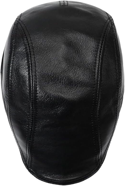 Lambskin Leather Newsboy Flat Cap - Gatsby Style