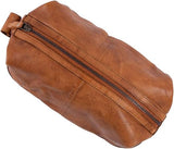 Light Tan Handcrafted Leather Dopp Kit for Men & Women