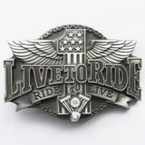 Live to Ride Ride to Live V-Twin Motorcycle Biker Belt Buckle