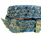 Luxury Angel Wings Belt - Blue Rhinestones & Glitter Strap | All Genders