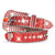 Luxury Red Rhinestone Western Belt – Heart Buckle & Glitter Strap