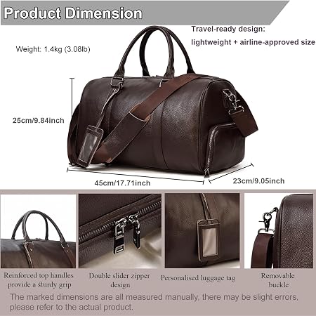 Lychee Grain Leather Carry-On Duffel - Airline Approved