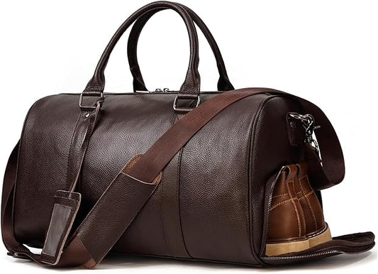 Lychee Grain Leather Carry-On Duffel - Airline Approved