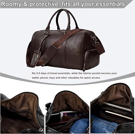 Lychee Grain Leather Carry-On Duffel - Airline Approved