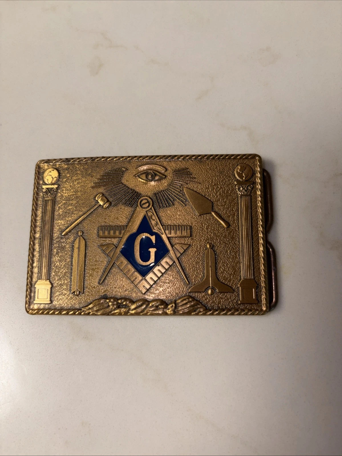 Masonic Lodge Bronze Fraternal Belt Buckle