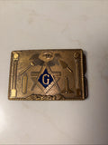 Masonic Lodge Bronze Fraternal Belt Buckle