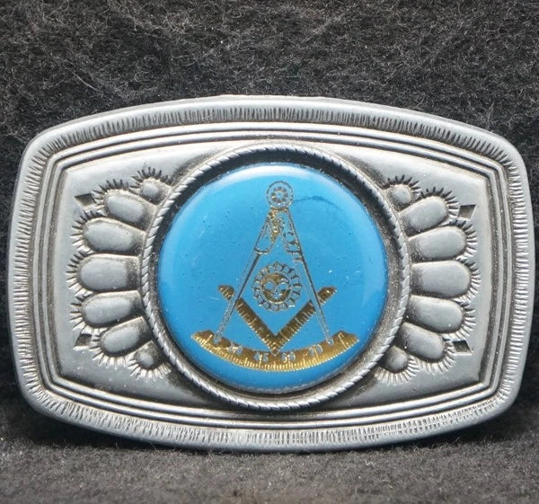 Masonic Symbol Brotherhood Pewter Belt Buckle