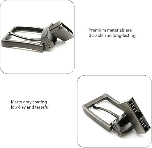 Matte Gray Reversible Clamp Buckle - Modern Sleek Style