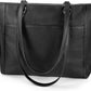 Medium Leather Tote Bag with Zip Closure