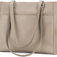 Medium Leather Tote Bag with Zip Closure