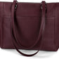 Medium Leather Tote Bag with Zip Closure