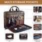 Men's Aged Full-Grain Leather Vintage Satchel – 16"