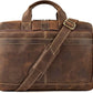 Men's Aged Full-Grain Leather Vintage Satchel – 16"