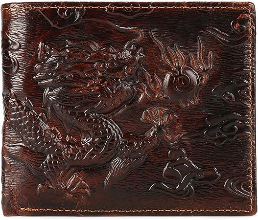 Men's Embossed Dragon Pattern Leather Wallet