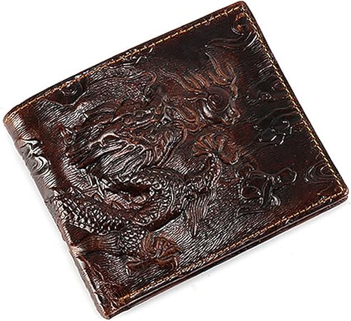 Men's Embossed Dragon Pattern Leather Wallet