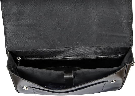 Men's Full-Grain Leather Briefcase – Brass Hardware