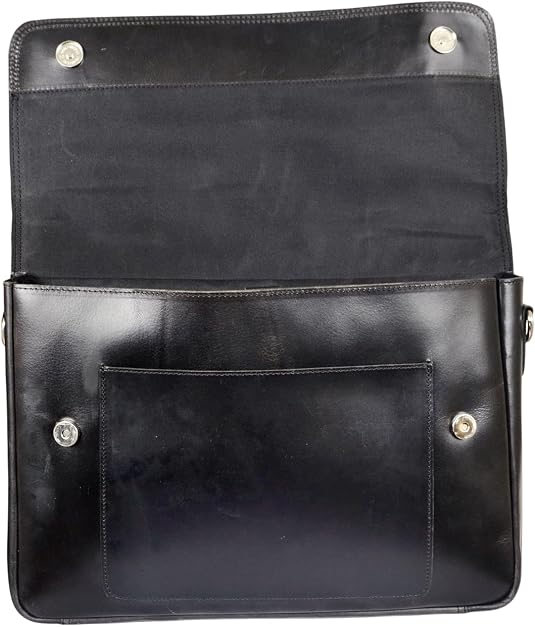 Men's Full-Grain Leather Briefcase – Brass Hardware
