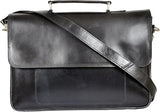 Men's Full-Grain Leather Briefcase – Brass Hardware