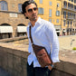 Men's Full Grain Leather RFID Crossbody Bag